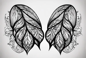 simple Dimond shape, split in two distinct parts that are symmetrical, resembling lungs or breathing tattoo idea