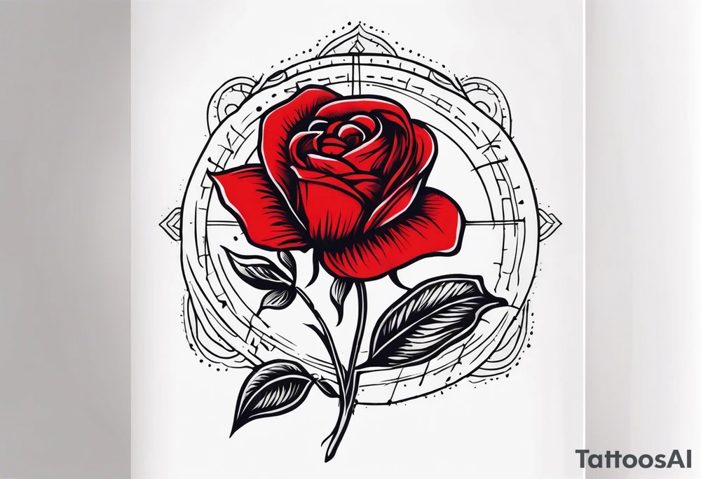 red rose, Mexican hat tattoo idea