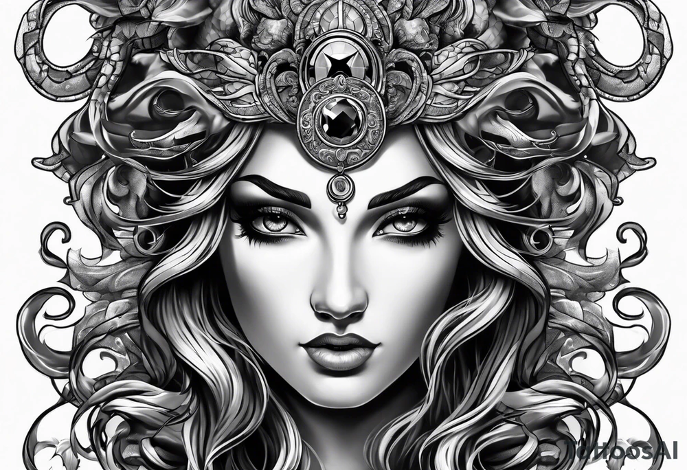 Medusa looking into you tattoo idea