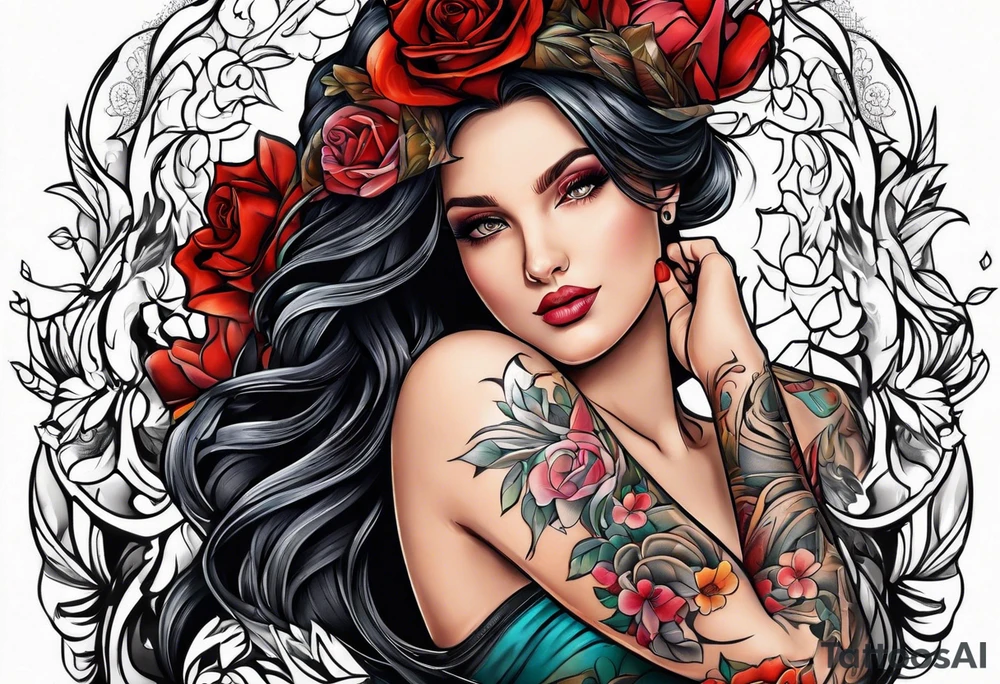 Romantic design foe woman arm using my kids picture tattoo idea