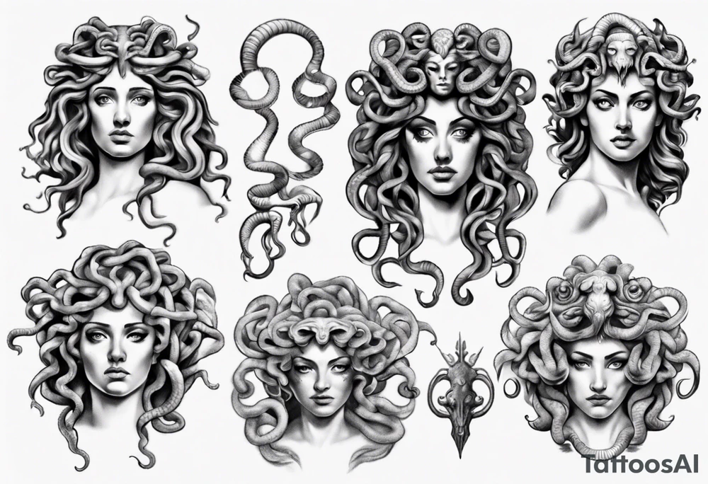 realistic medusa greek mythology tattoo idea