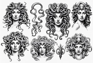realistic medusa greek mythology tattoo idea