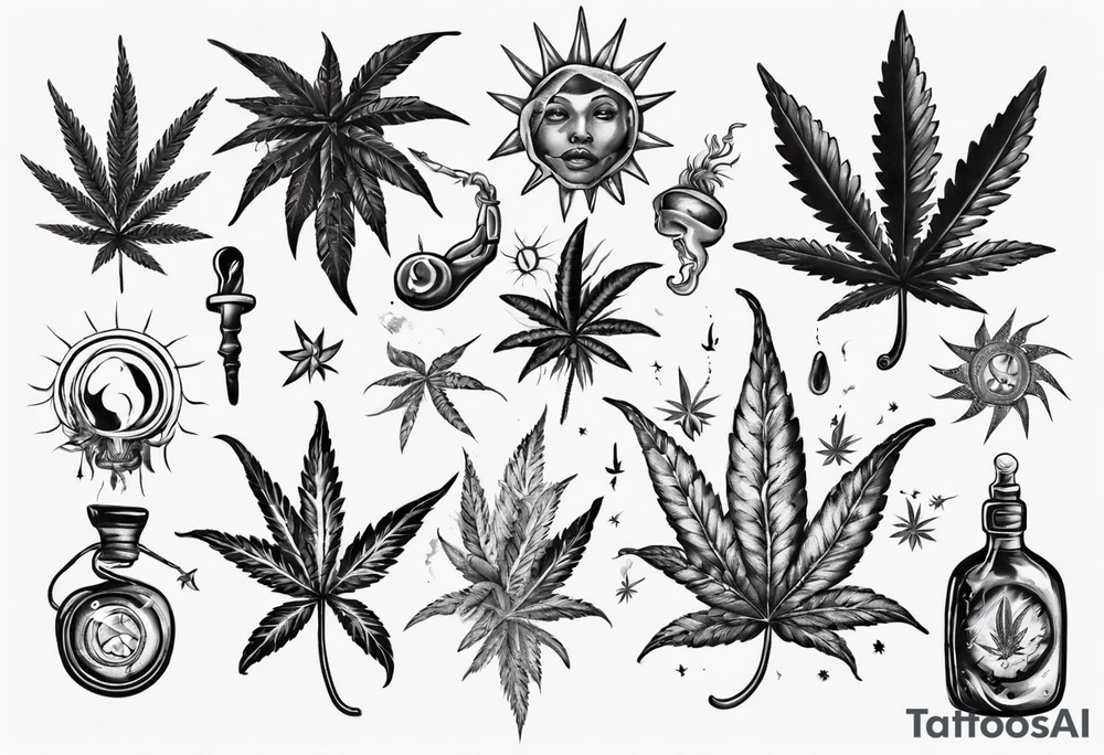 reggae marihuana tattoo idea