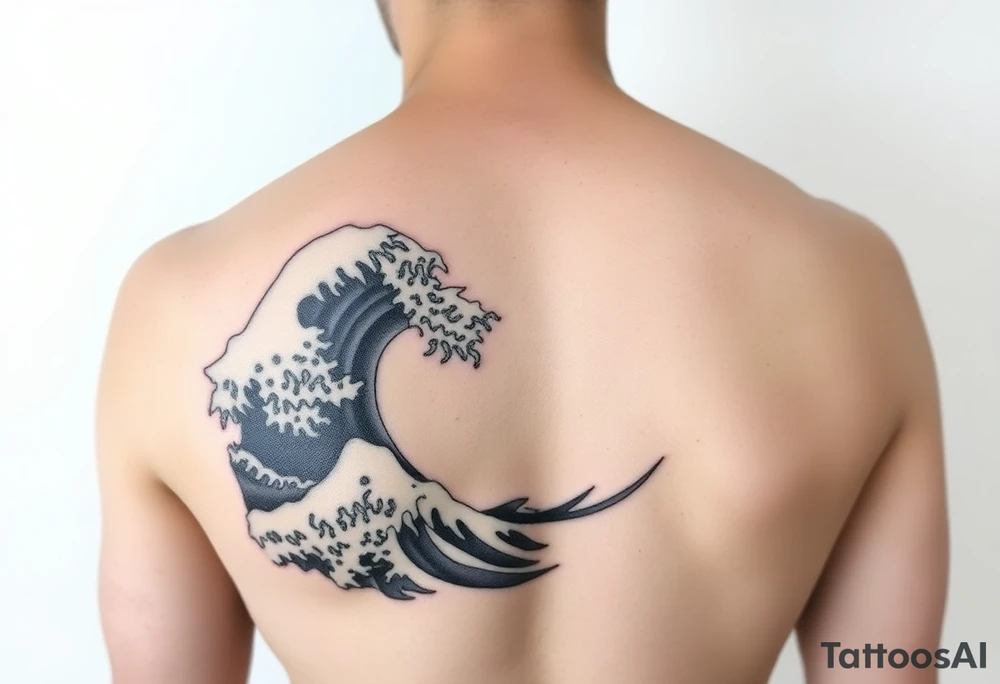 japanese waves filler tattoo idea
