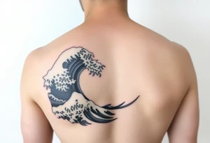 japanese waves filler tattoo idea