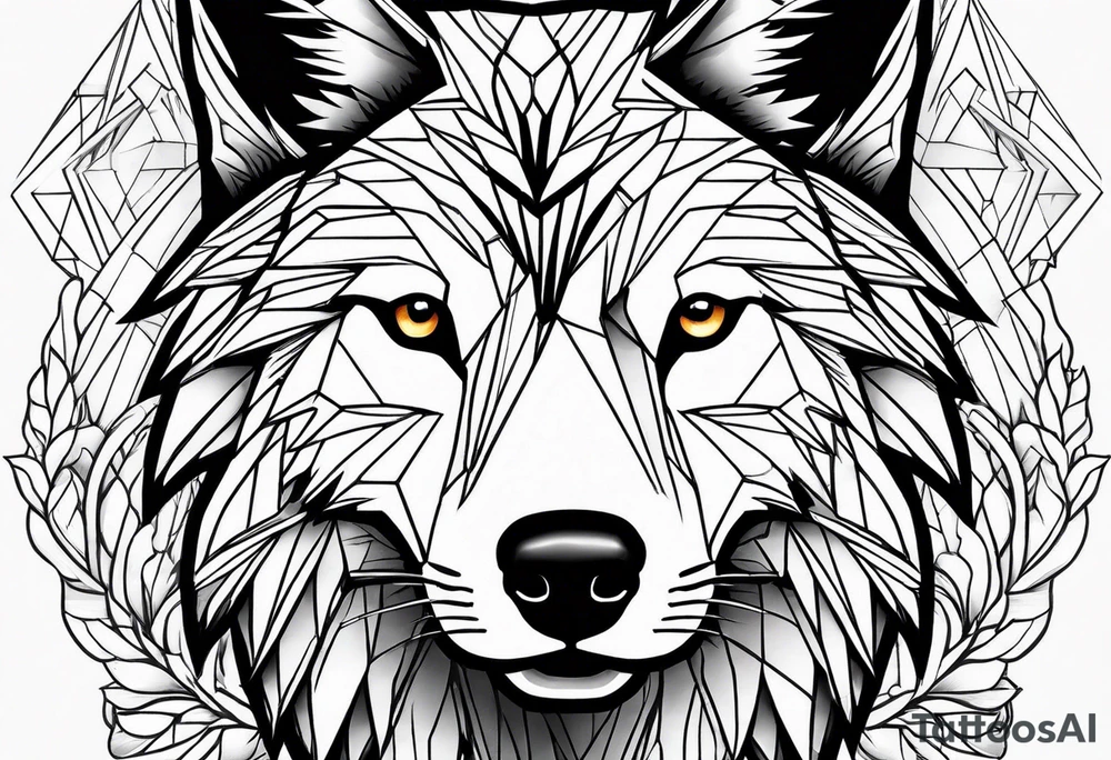 head of a wolf tattoo idea
