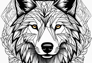 head of a wolf tattoo idea