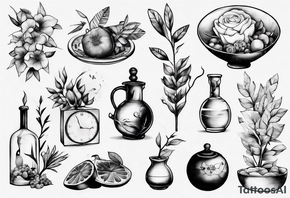 Still life scene tattoo idea