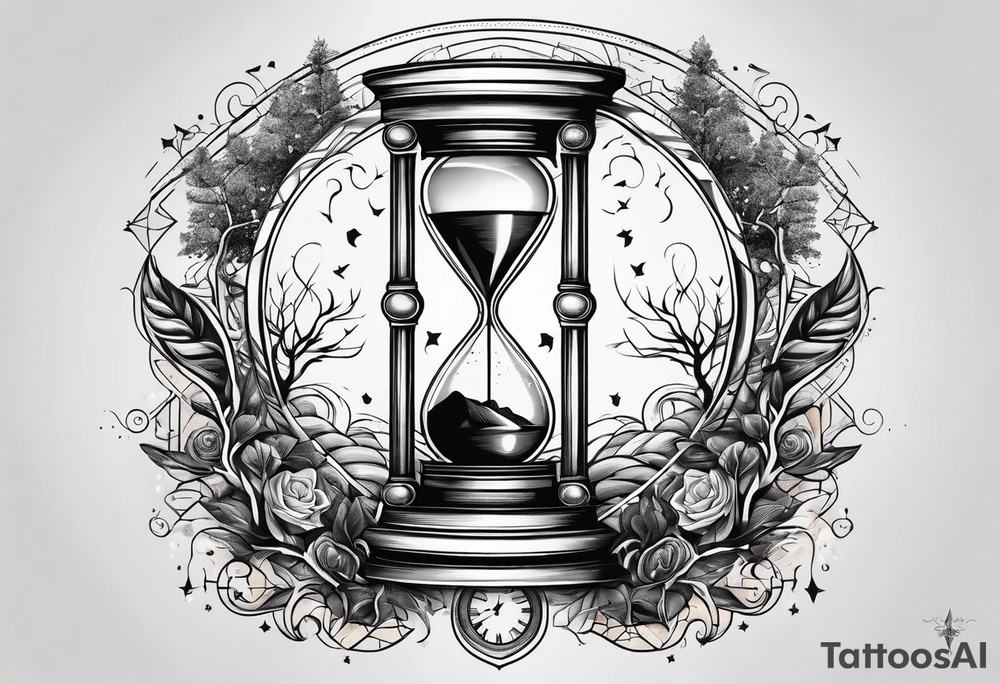 chemical equilibrium symbol included in the tree of life and a hourglass tattoo idea