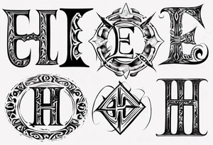 combine the letters E and H tattoo idea