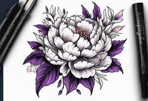 Peony garden ankle lilacs tattoo idea