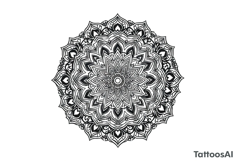 long mandala with ancient rhyme tattoo idea