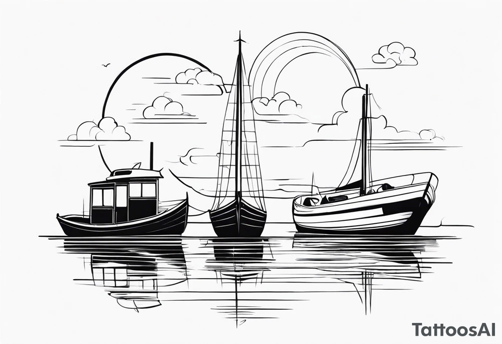 boats, living by the water, hooks, anchors tattoo idea