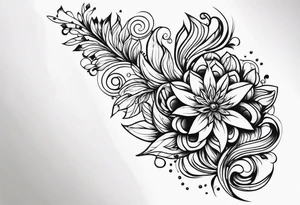 Uma tatuagem na cintura que percorre a lateral do quadril até as costas sem ter flores ou animais tattoo idea