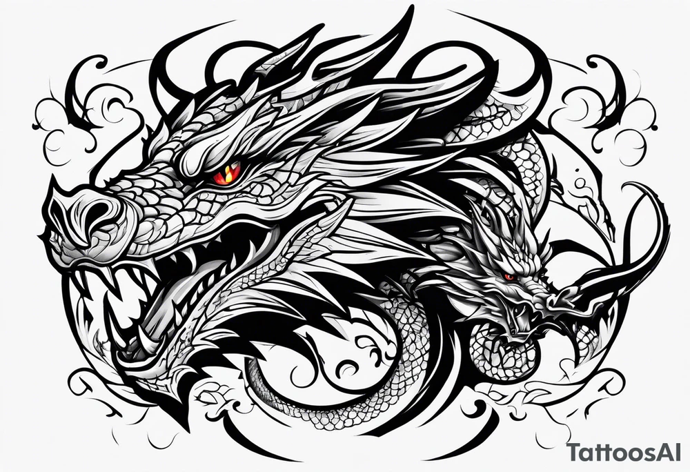 Dragon face tattoo idea