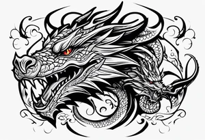 Dragon face tattoo idea