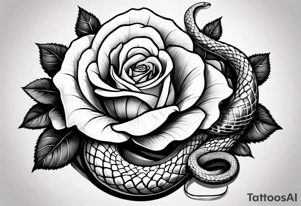 Snake wrapped around a rose tattoo idea