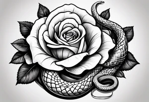 Snake wrapped around a rose tattoo idea