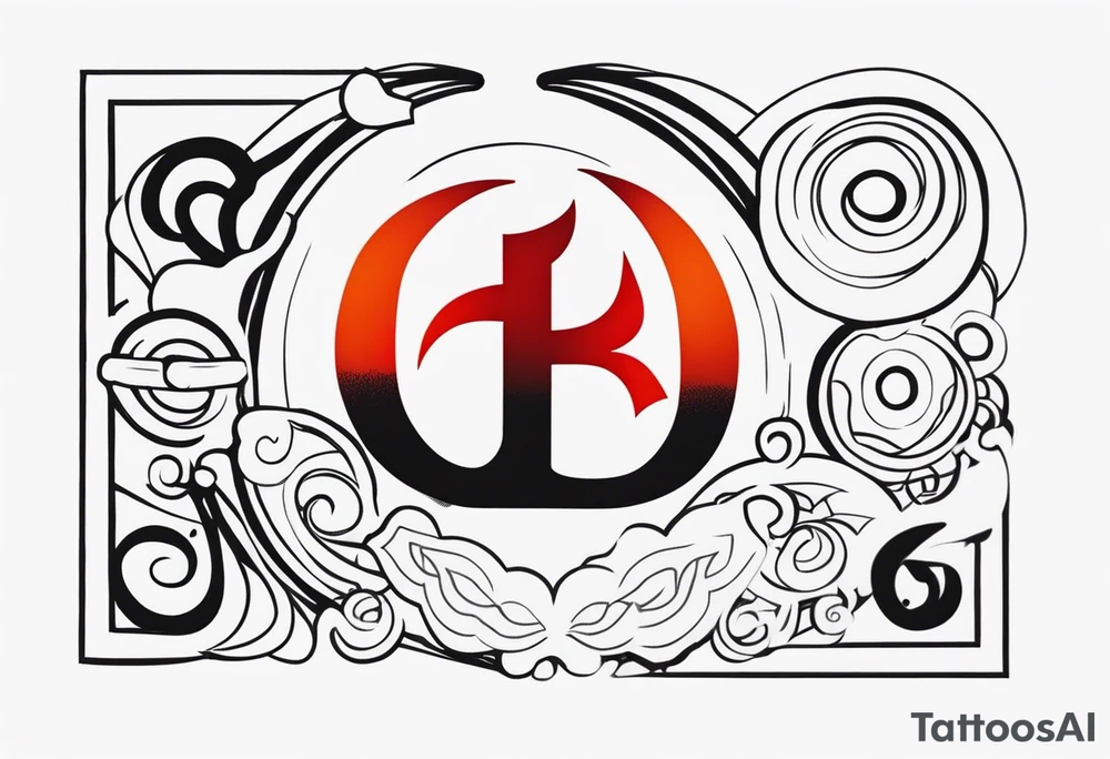 naruto headband with the letters AR in the middle tattoo idea