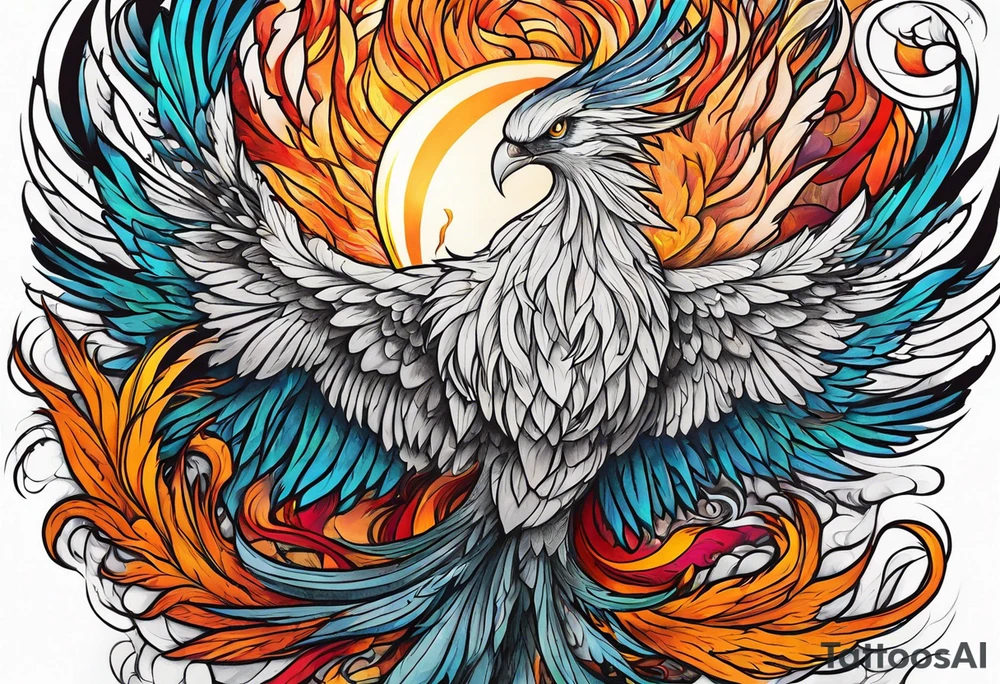 Phoenix rising from the ashes tattoo idea