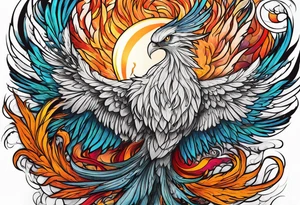 Phoenix rising from the ashes tattoo idea