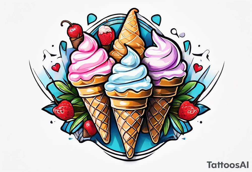 tiny ice cream cone tattoo tattoo idea