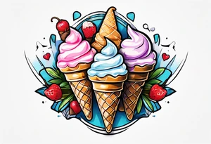tiny ice cream cone tattoo tattoo idea