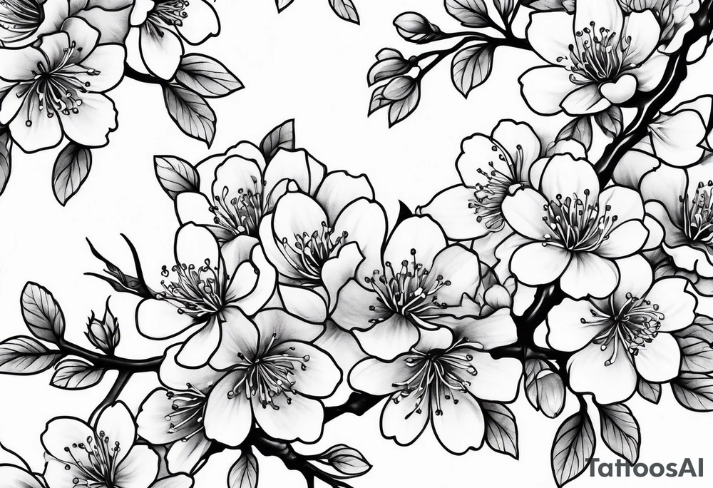 Cherry blossom branches tattoo idea