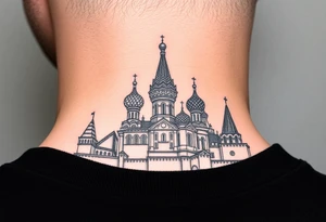 The Kremlin or St. Basil's Cathedral scene tattoo idea