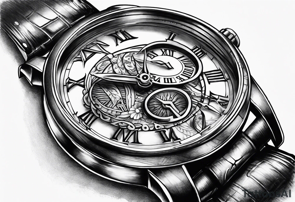 Faded watch tattoo idea