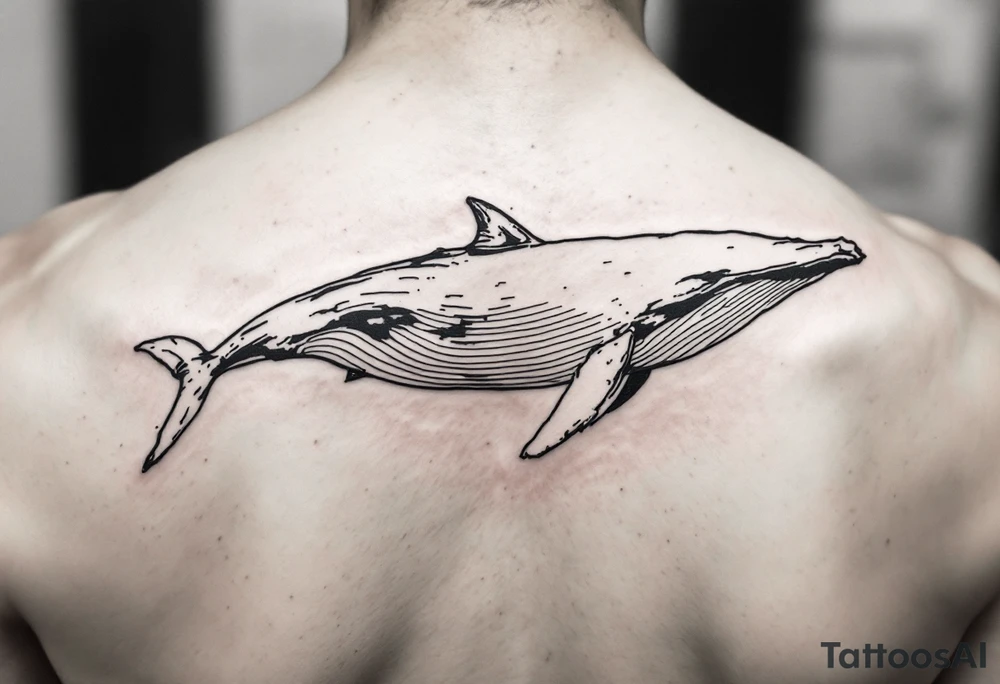 Fine line powerful humpback whale with some shading tattoo idea