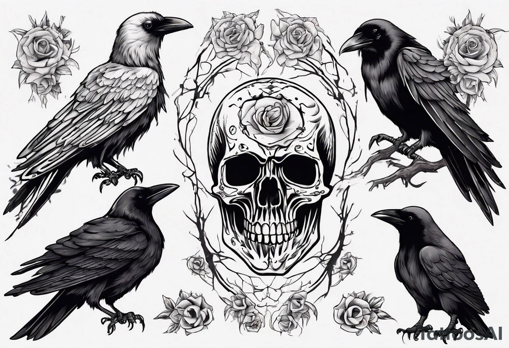 Death and raven tattoo idea