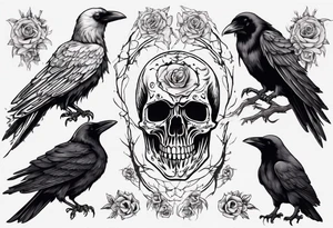 Death and raven tattoo idea