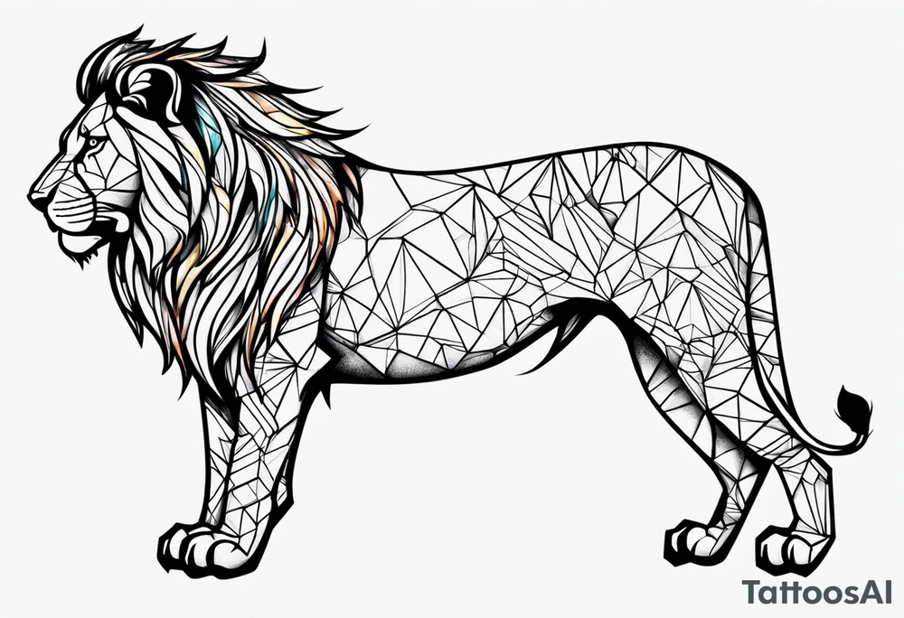 letters j a s t i, inisde of a lion tattoo idea