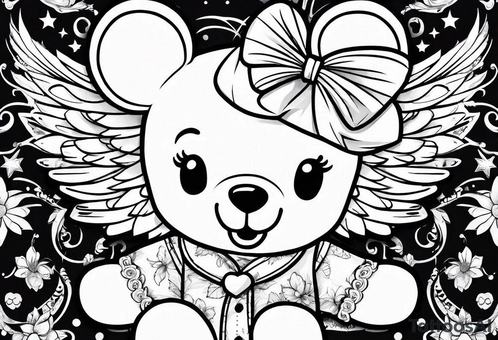 Jojo siwa Teddy bear with wings tattoo idea