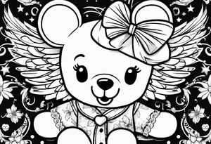 Jojo siwa Teddy bear with wings tattoo idea