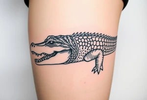 powerful majestic  crocodile tattoo idea