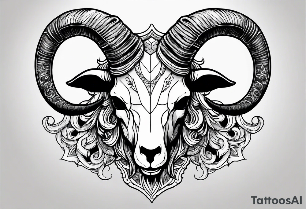 Capricorn goat skull. tattoo idea
