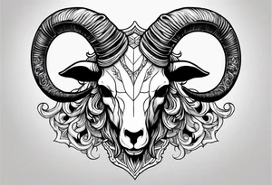 Capricorn goat skull. tattoo idea