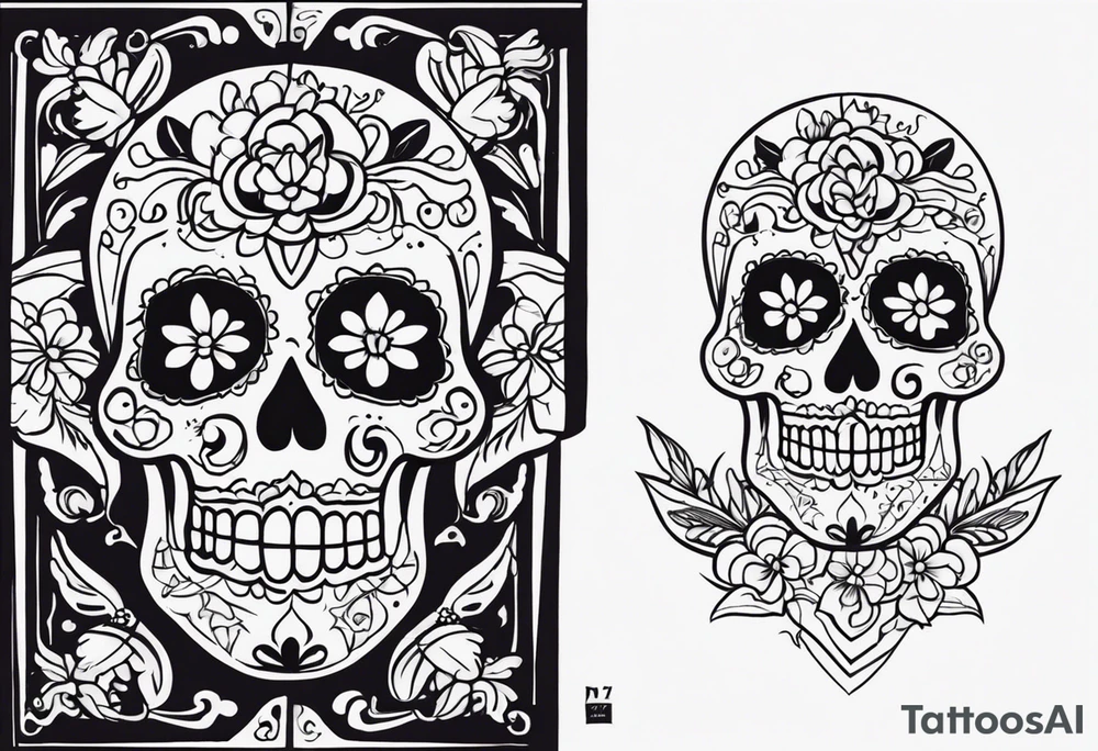 Mexico day of dead tattoo idea