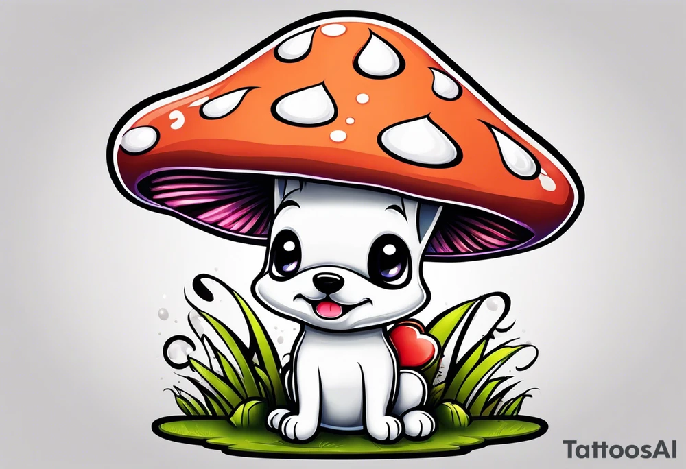 Mushroom dog tattoo idea