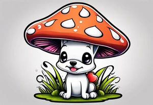 Mushroom dog tattoo idea