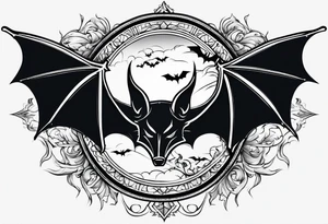 7 bats going through lightning tattoo idea