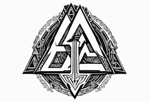 Valhalla 
 sword axe valknut tattoo idea