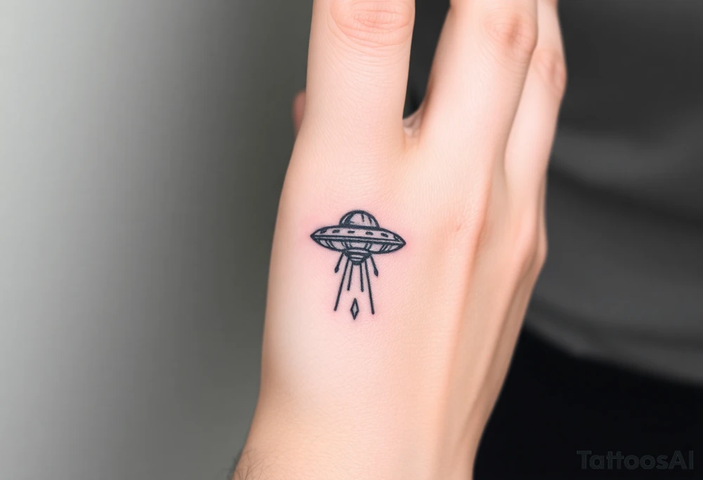 Small UFO tattoo idea