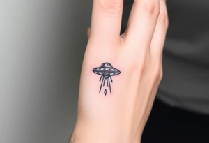 Small UFO tattoo idea