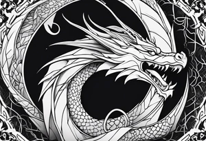 Ouroboros dragon on elbow tattoo idea