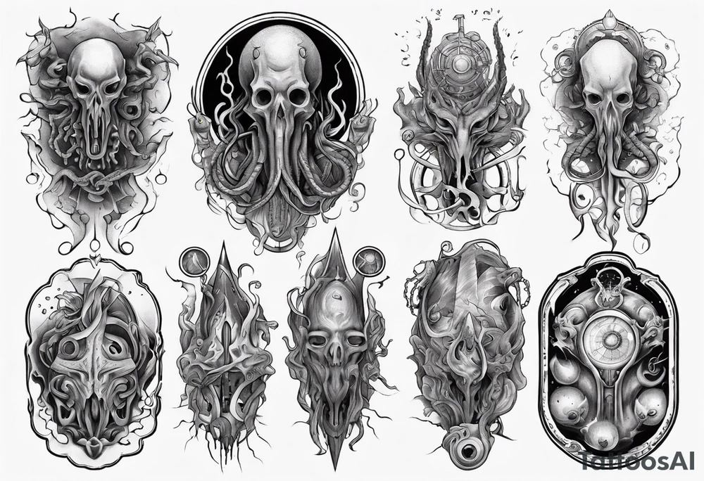 lovecraft myth tattoo for forearm tattoo idea