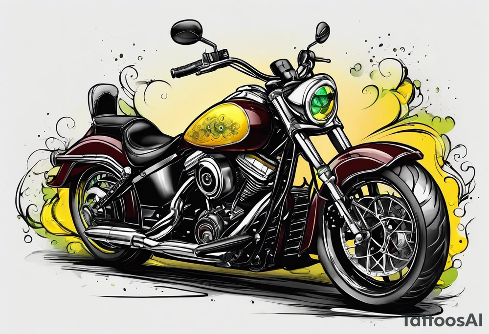 The number 24 with colors green, yellow, maroon and black tattoo idea