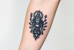 hindu god tattoo that shows strength and is trippy tattoo idea